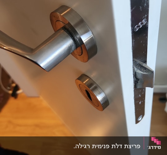 ידית ודלת עם מנעול גלילי